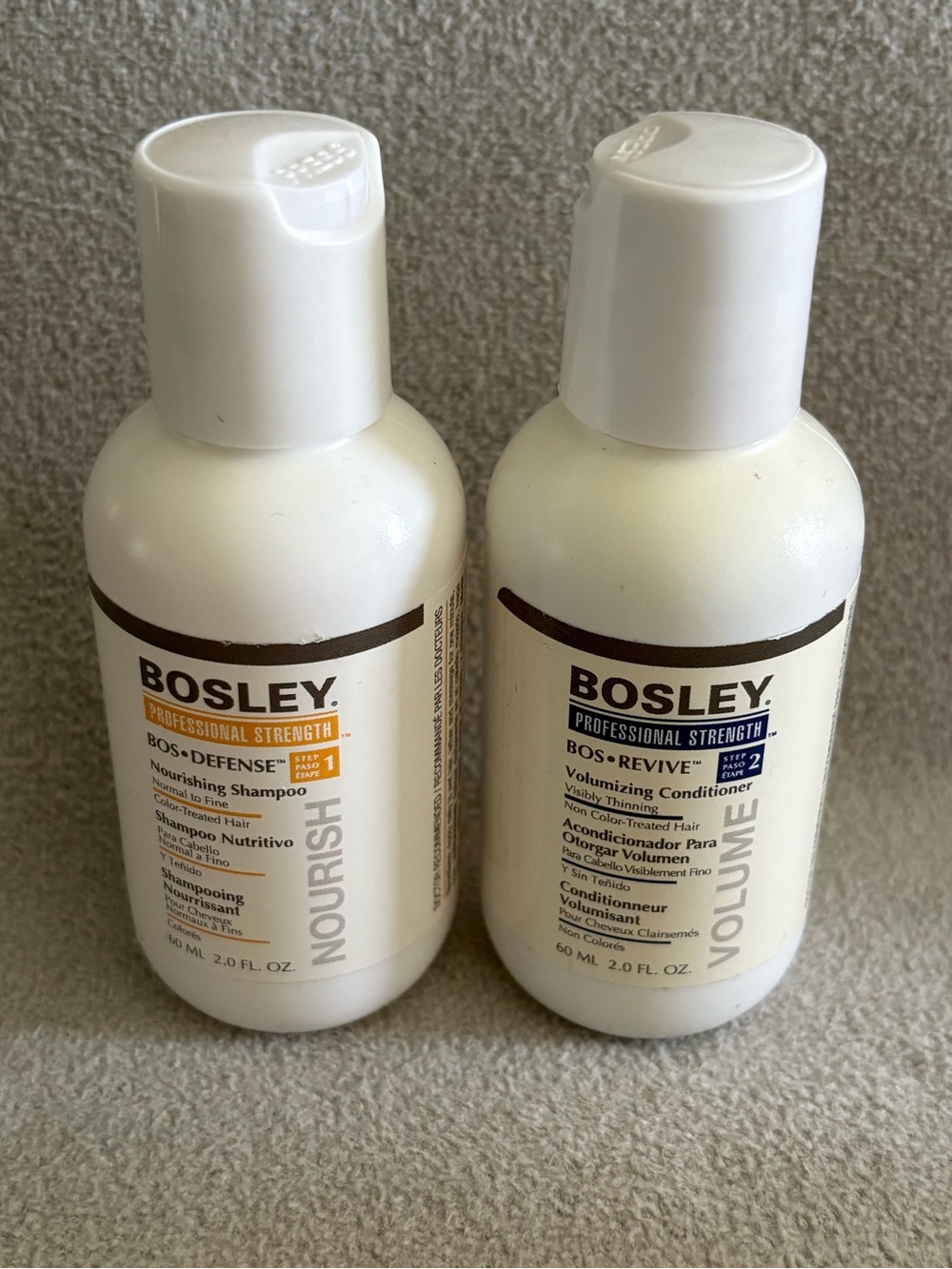 Bosley Nourishing Shampoo& Volumizing Conditioner Set 2fl oz. Brand New!!